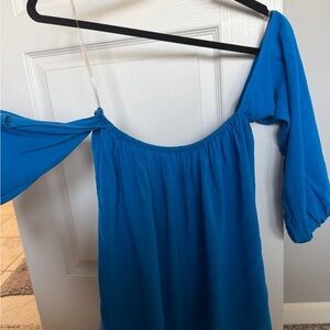 Elan Vibrant Blue One Shoulder Shirt
